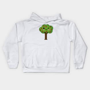 Kawaii Happy Winking Apple Tree Kids Hoodie